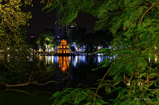 Turtle Tower at night.